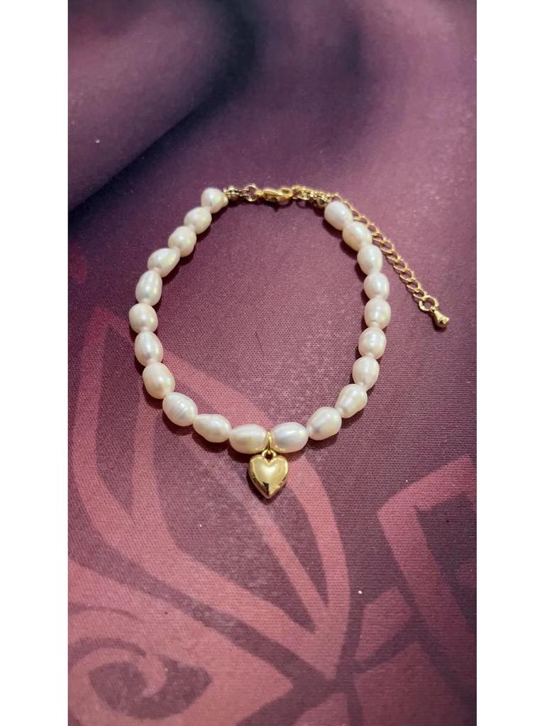 Korean Style Freshwater Pearl Heart and Smiley Face Pendant Necklace - Women's Elegant Acacia Bean Choker Jewelry