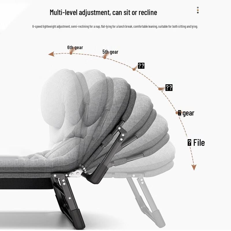 ZISIZ Portable Folding Lounge Chair Bed
