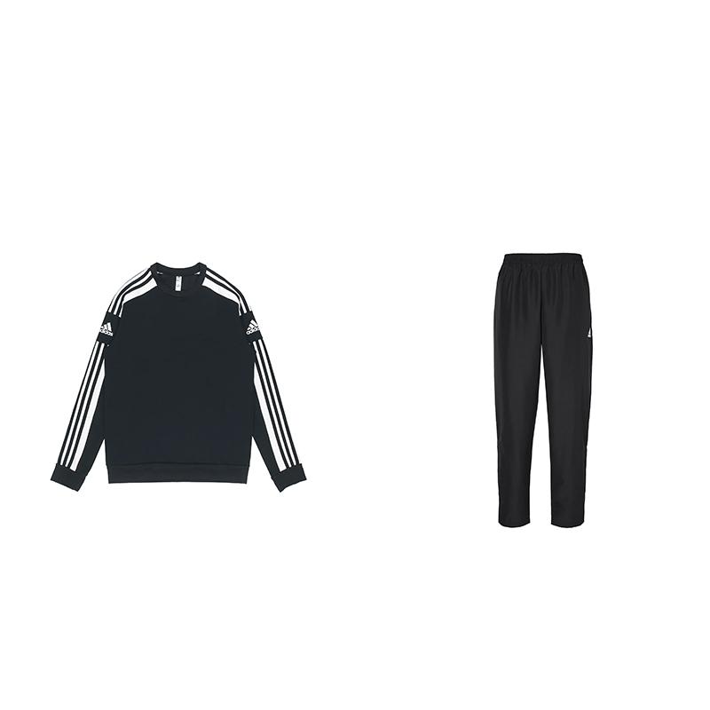 

Adidas Minimalist Brand Logo Letter Stripe Design Woven Long Pants Casual Sports Suit Unisex suits Black GT6638+H57533 L