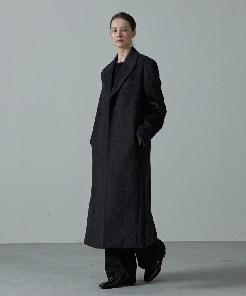 Ahre Cove Wool Hairy Tailored Single Coat_Black