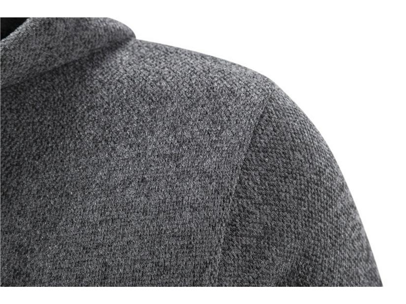 Men's Plus Velvet Hooded Knitwear Cardigan – Thickened, Windproof, Warm Mid-Length Jacket for Autumn/Winter (Middle-Aged & Elderly)