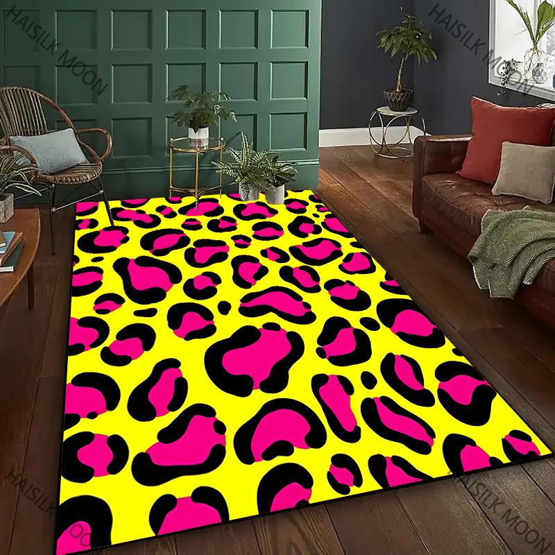New To Colorful Leopard Theme Printed Carpet! Anti-slip Sound Insulation, Living Room Bedroom Entrance Door Mat Sofa Rugs Gifts