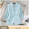 Chaqueta Rosa de Manga Tres Cuartos con Cuello de Solapa para Mujer - Estilo Profesional y Casual para Primavera, Verano y Otoño