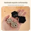 Chinese Style Handmade Woven Gold & Silver Thread Frog Buttons for Qipao Hanfu Tang Suit