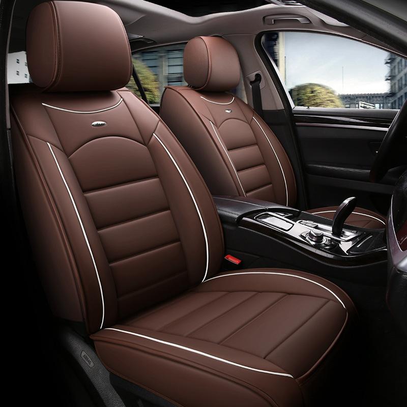 Full-Coverage Car Seat Cover, Wear-Resistant Faux Leather Car Seat Cover, 5-Seater Car Cushion, Full Car 5-Seater Full Faux Leather Cover