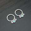 Titanio + Cristallo Anello per Naso Labbro Orecchino Segmento Incernierato 16G 8MM Gioiello Piercing Corpo