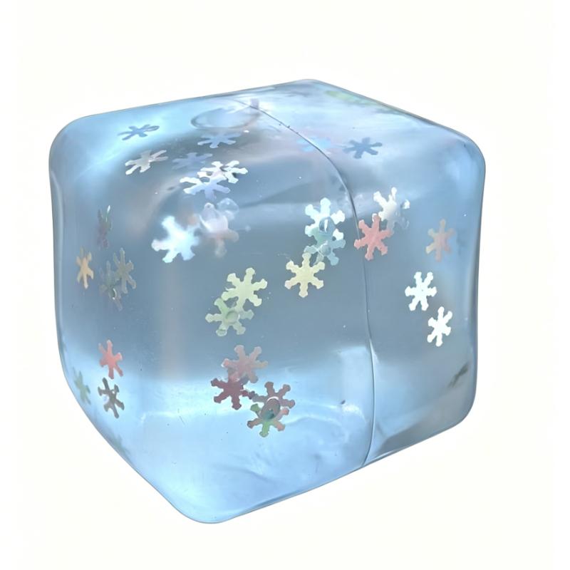 Snowflake Ice Cubes Squishy Squzze Toy Slow Rising Sensory Fidget Toy Cubic Stress Relief Squeeze Toy Hand Exercise Calming Tool