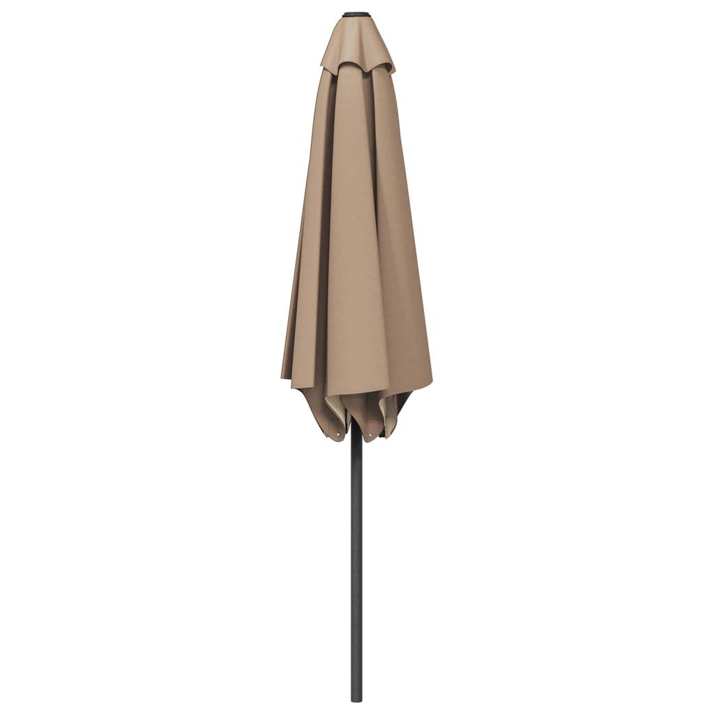 Garden Umbrella with Base 270 X 270 Cm Polyester Rectangular Taupe
