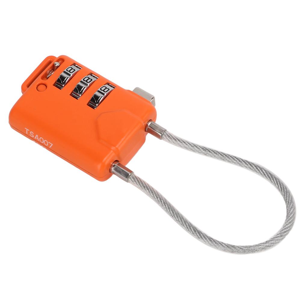 Luggage Lock TSA Approved 3 Digit Password Resettable Orange Combination Padlock for Travel