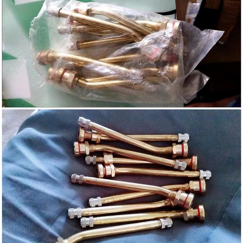 10 PCS Trucks Valve Stem V3.20.4 ,V3.20.5 V3.20.6 Valve Stems Brass Tubeless Tire Valve Adaptor for Trucks Buses Large Vehicles