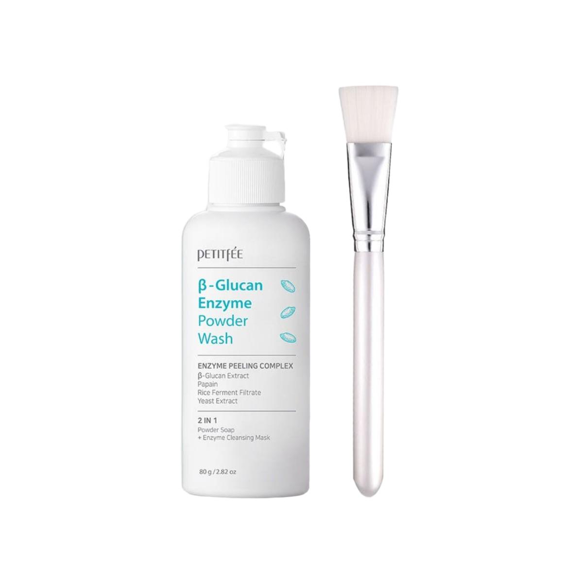 Petitfee B-Glucan Enzyme Powder Wash Gentle Exfoliator & Deep Cleansing 80g (with Pack Brush)