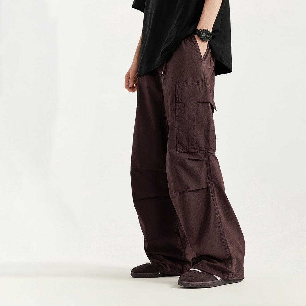 Classic Design Multi Flap Pockets Cargo Pants Men's Loose Fit Drawstring Cargo Pants for Skateboarding Street Outdoor Camping