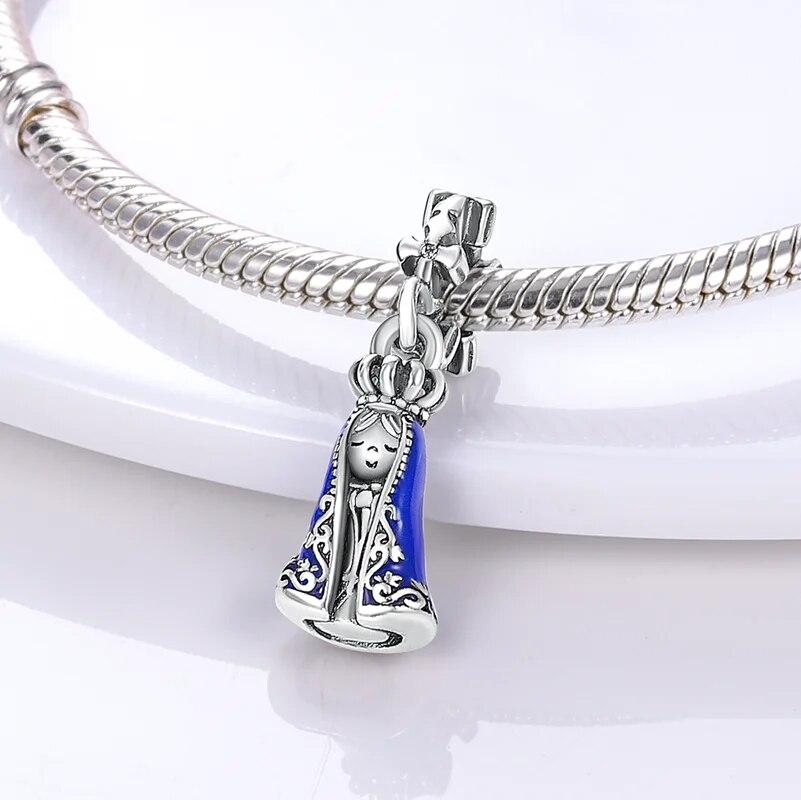 925 Sterling Silver Our Lady Charms Bead The Virgin Mary Dangle Fit Original Fashion Bracelet Necklace Pendants Jewelry Marking