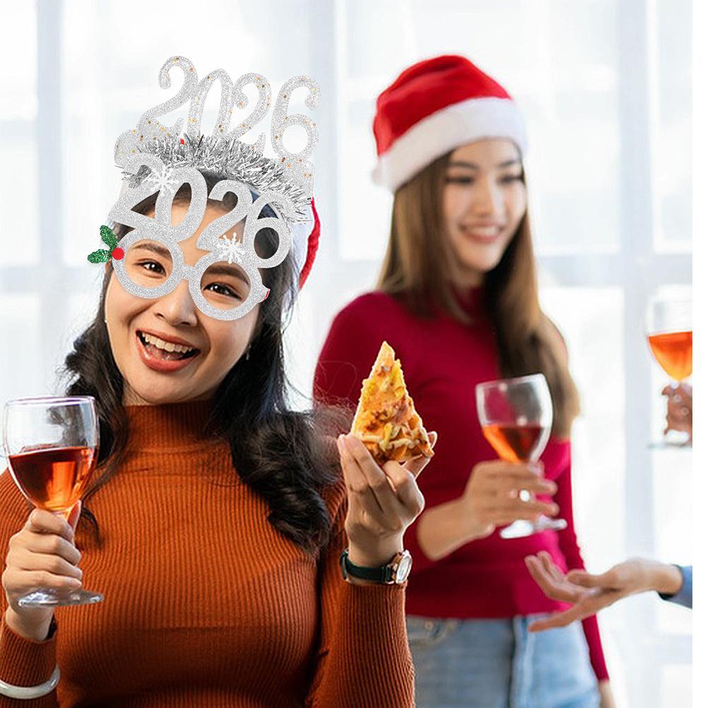 4Pcs New Year Headbands Holiday Party Supplies Festive Number Design Comfortable Fit Christmas Celebration Headwear