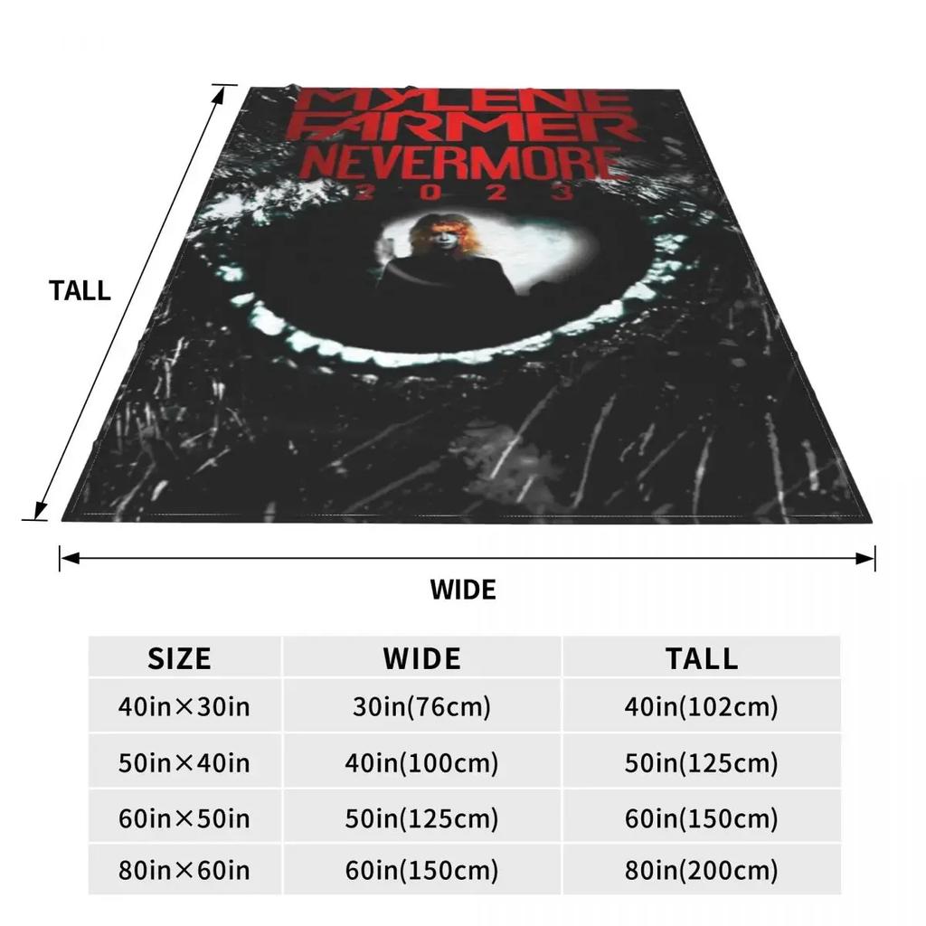 Mylene Farmer Nevermore Superweiche Decken, Musikkonzert, Weihnachtsgeschenk, Reise-Überwurf, Decke, Flanell-Tagesdecke, Sofa-Bettbezug