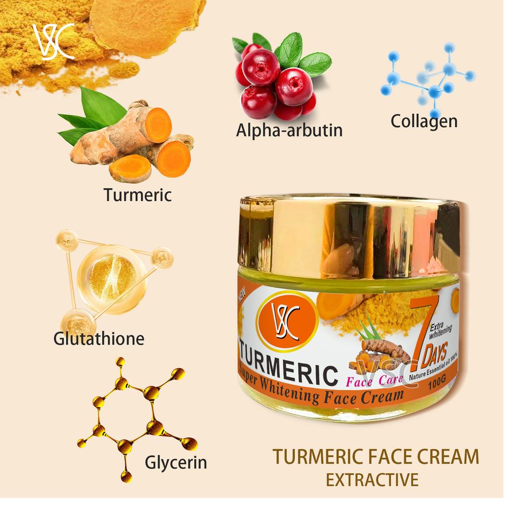 Turmeric Face Cream Brightens Skin Tone Moisturizing Facial Lotion
