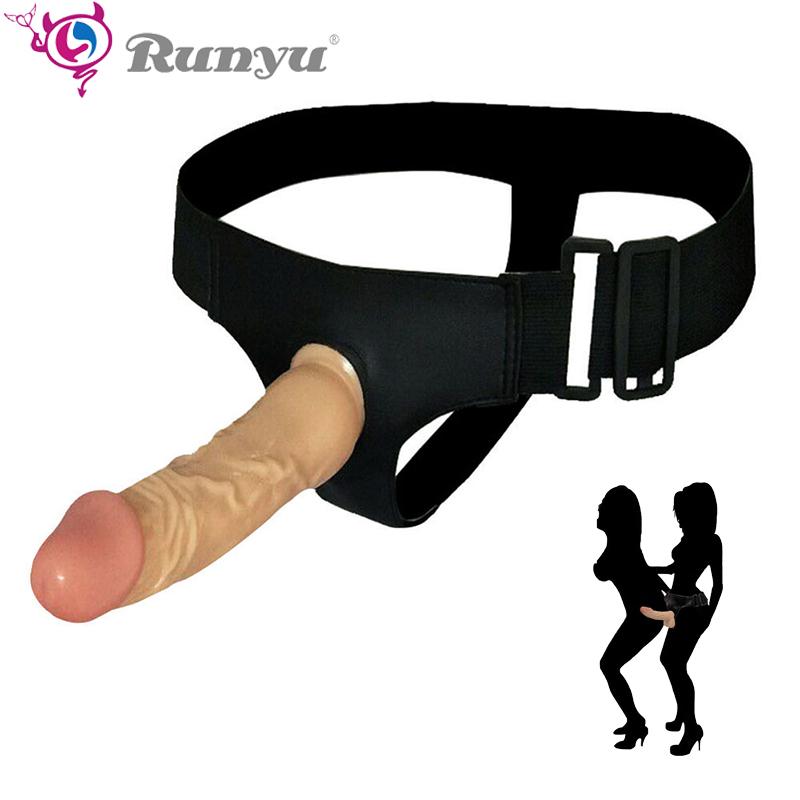 Popruh na realistické dildo RUNYU Strapon dildo Kalhotky Gay sexuální hračky pro lesbičky Ženy Páry Muži Masturbace pro dospělé