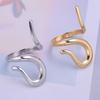 1/2pcs Open Adjustable Heart Love Snake Ring Irregular Curved Jewelry Stainless Steel Rings For Women Men Accessories Bague Gift