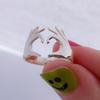 Huitan Double Hand Heart Love Couple Rings Fashionable Adjustable Opening Rings for Women/Men Hug Hands Design Trendy Jewelry