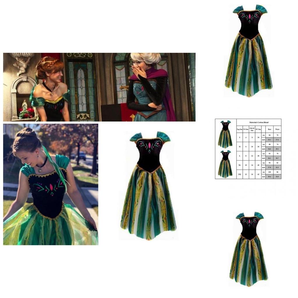 Frozen Adult Princess Dress Anna Holiday Costume Performance Dress Anna Princess Dress