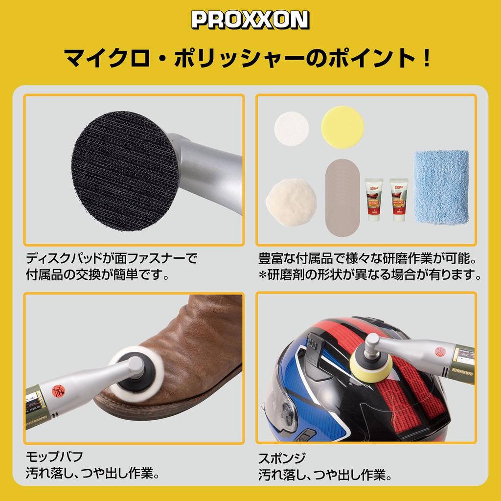 PROXXON Micro polerka powierzchniowa, która utrzymuje moment obrotowy nawet przy niskich prędkościach, nr 27580 Polerka,