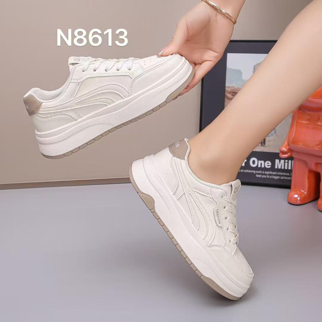 

2025 Женские белые дышащие кожаные кроссовки на платформе - Универсальные и стильные Size 35 белый