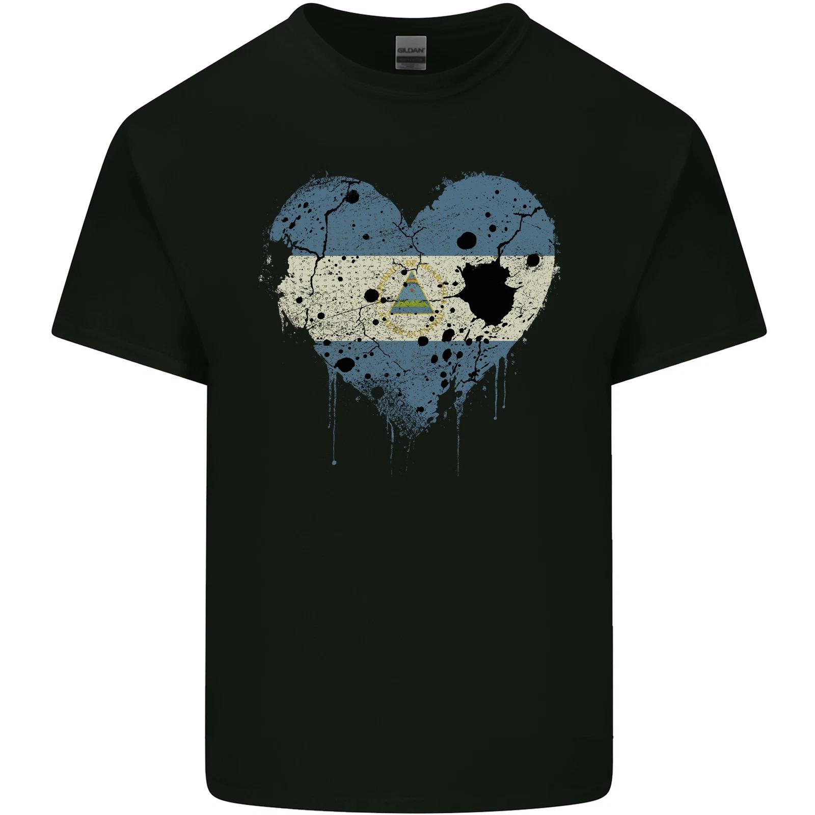 Love Nicaragua Flag Nicaraguan Day Football Kids T-Shirt Childrens XL