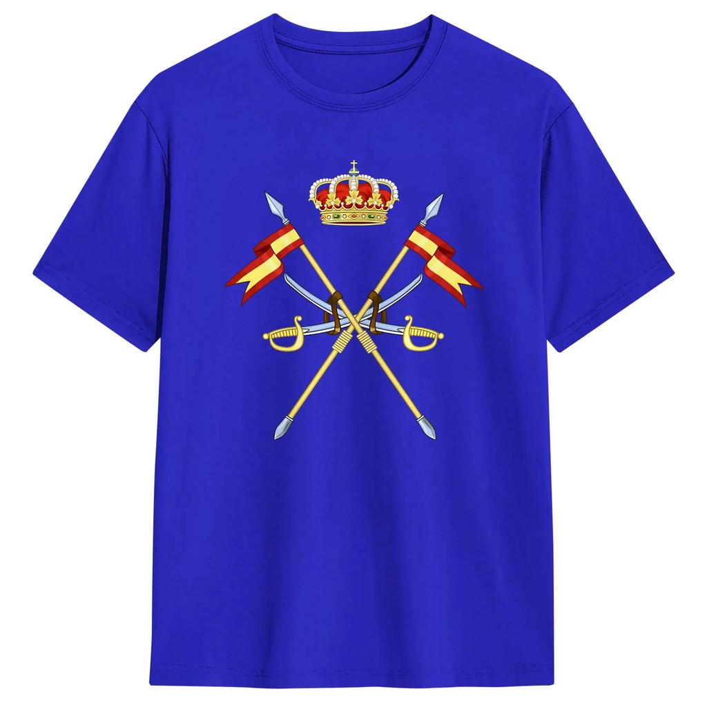 T-shirt Estiva Cavalleria Esercito Spagnolo 100% Cotone per Uomo Stampa Hipster T-shirt Manica Corta Abbigliamento Retrò Y2K