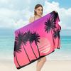 Retro Palm Tree Print Beach Towel Illustration Sunset Pattern Quick Dry Soft Absorbent Sand Free Towel for Summer Pool Travel