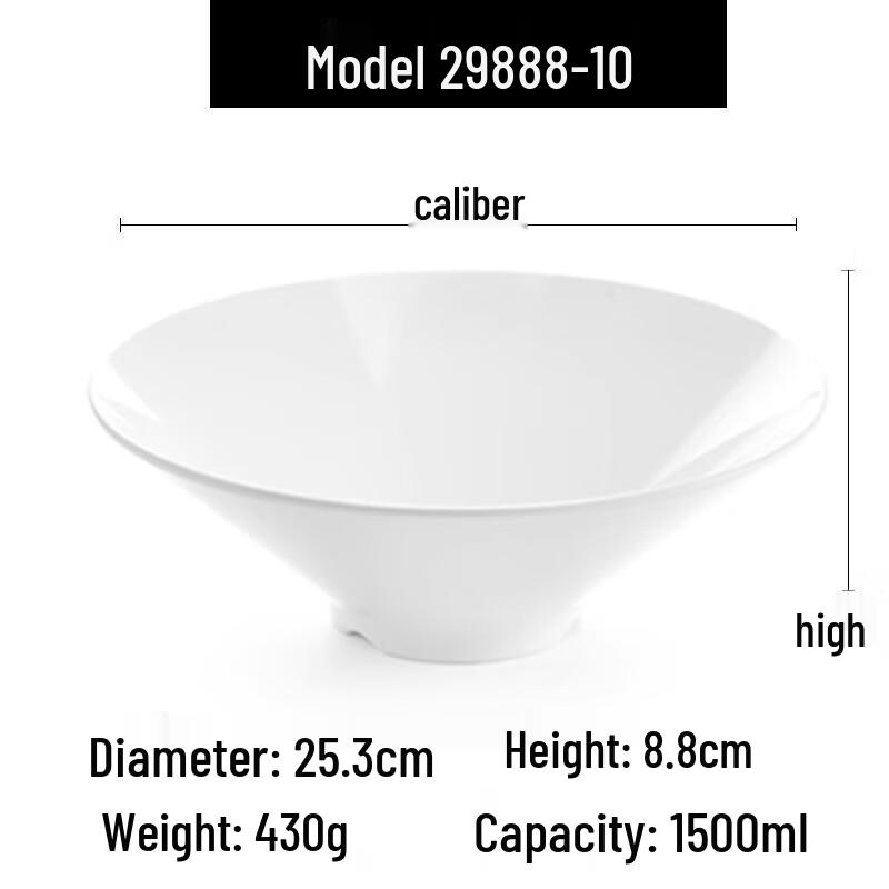 AVADEN White Melamine Octagonal Noodle Bowl
