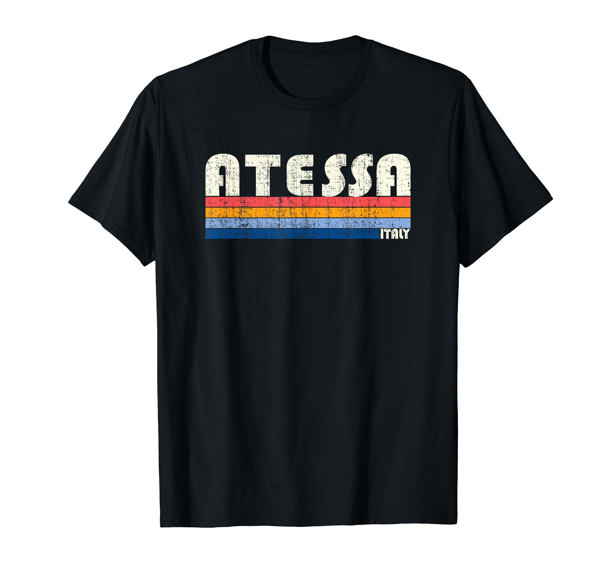 

ATESSA Italian Retro 70s 80s Style T-Shirt чёрный