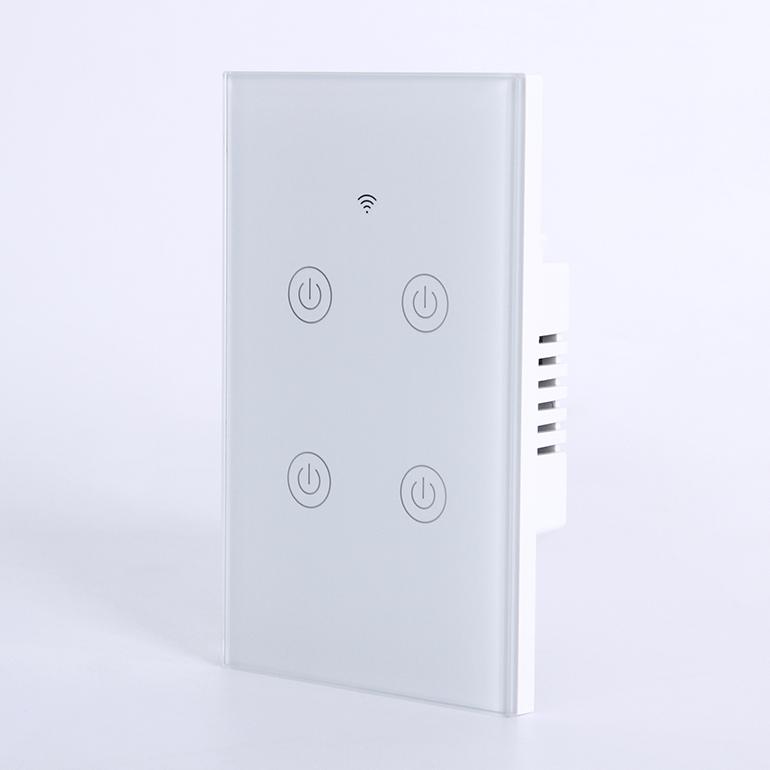 HomeKit US WIFI Smart Touch Light Electrical Switch Smart Wifi Wall Touch Switch 1/2/3/4 Gang Glass Panel