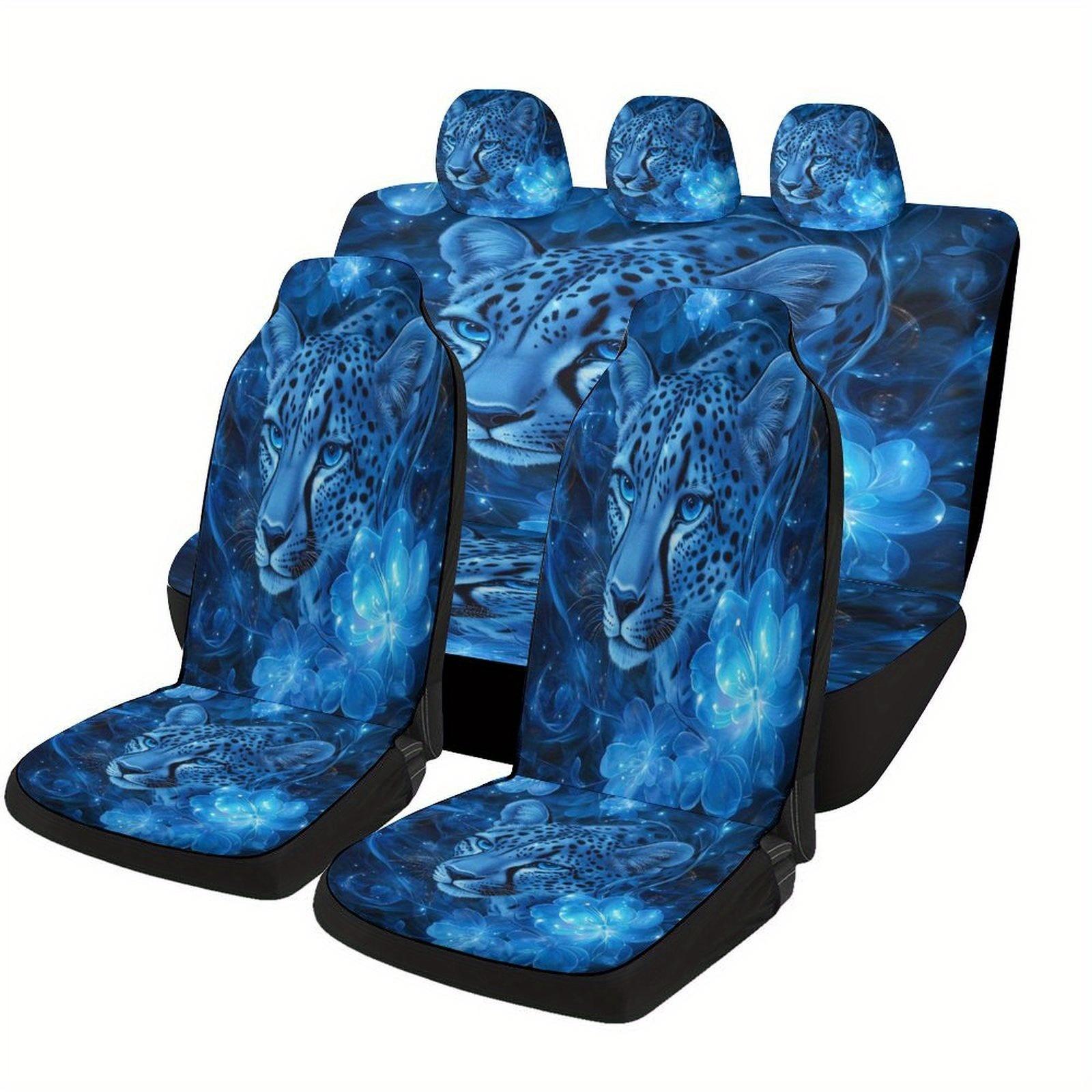 Fit Blue Leopard Print Car Seat