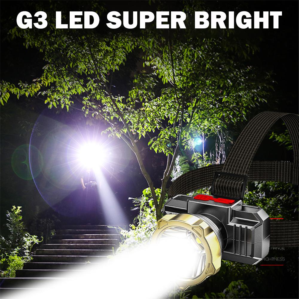 Super Bright LED Headlamp Fishing Headlight Portable Flashlight ZOOM Sensor Rechargeable Outdoor IPX6 Waterproof Camping Hunting