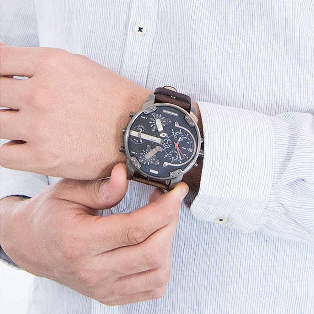 Diesel DZ7314 Mr Daddy Dual Time Chronograph Herrenuhr mit marineblauem Zifferblatt