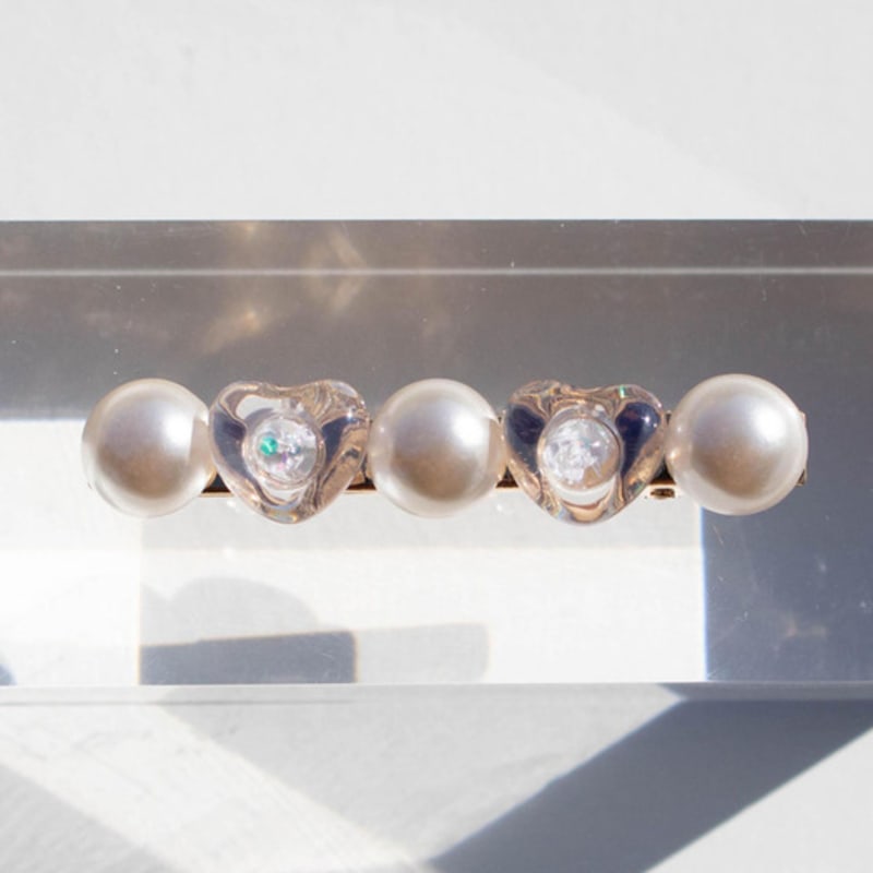 luvinball Heart & Pearl Hair Clip