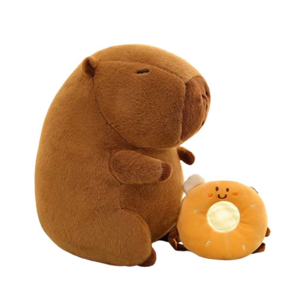With Croissant Bread Capybara Plush Toys Fluffy Stuffed Capybara Doll  Home Decor Gifts