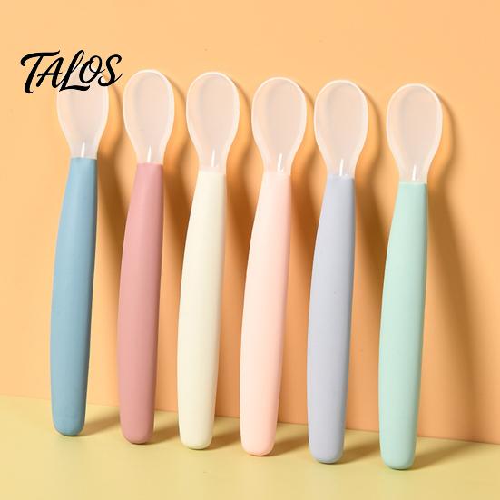 Baby Shower Gift for Infants Silicone Feeding Spoon, Soft Non Slip Training Utensil, Easy BPA Free Utensils Cleaning Complementary Spoon And Toddlers