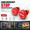 1Pcs 16mm Emergency Stop Push Button Switch Mushroom Stop Button  for Emergency Stop Control