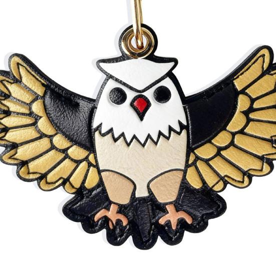 Keychain Pendant Cartoon Eagle Shape Key Holder Imitation Leather Access Control Card Holder School Bag Protective