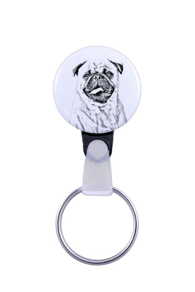 Pug - Keychain with a Dog Portrait, Pendant with the Brand's Own Art-Dog Graphics