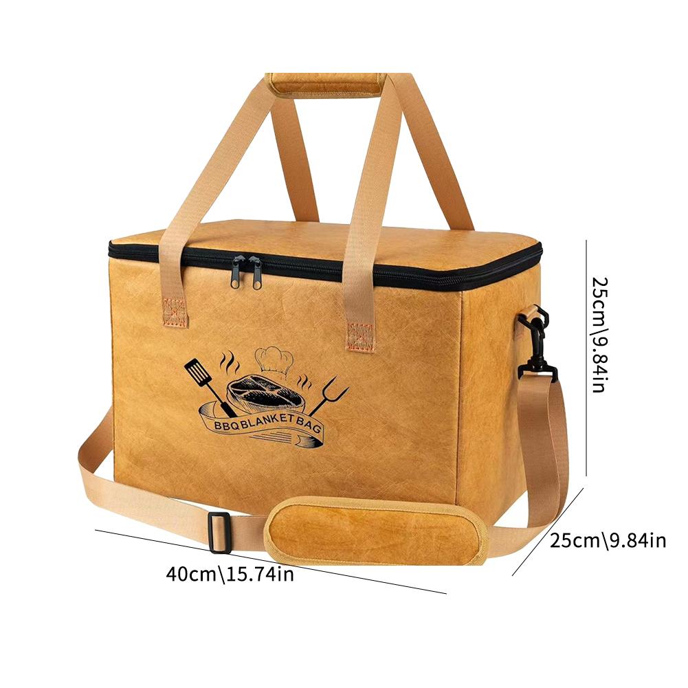 Large Capacity BBQ Drink Insulated Storage Bag Reusable Portable Thermal Food Bag with Handle for Grilling & Outdoor Parties