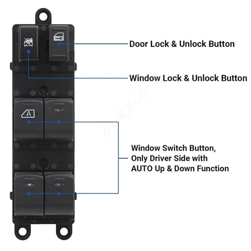 25401-ZP40B For Nissan Sentra 2.0L 2.5L Pathfinder 4.0L 5.6L X-Trail T31 Murano Z50 Front Left Power Master Door Window Switch