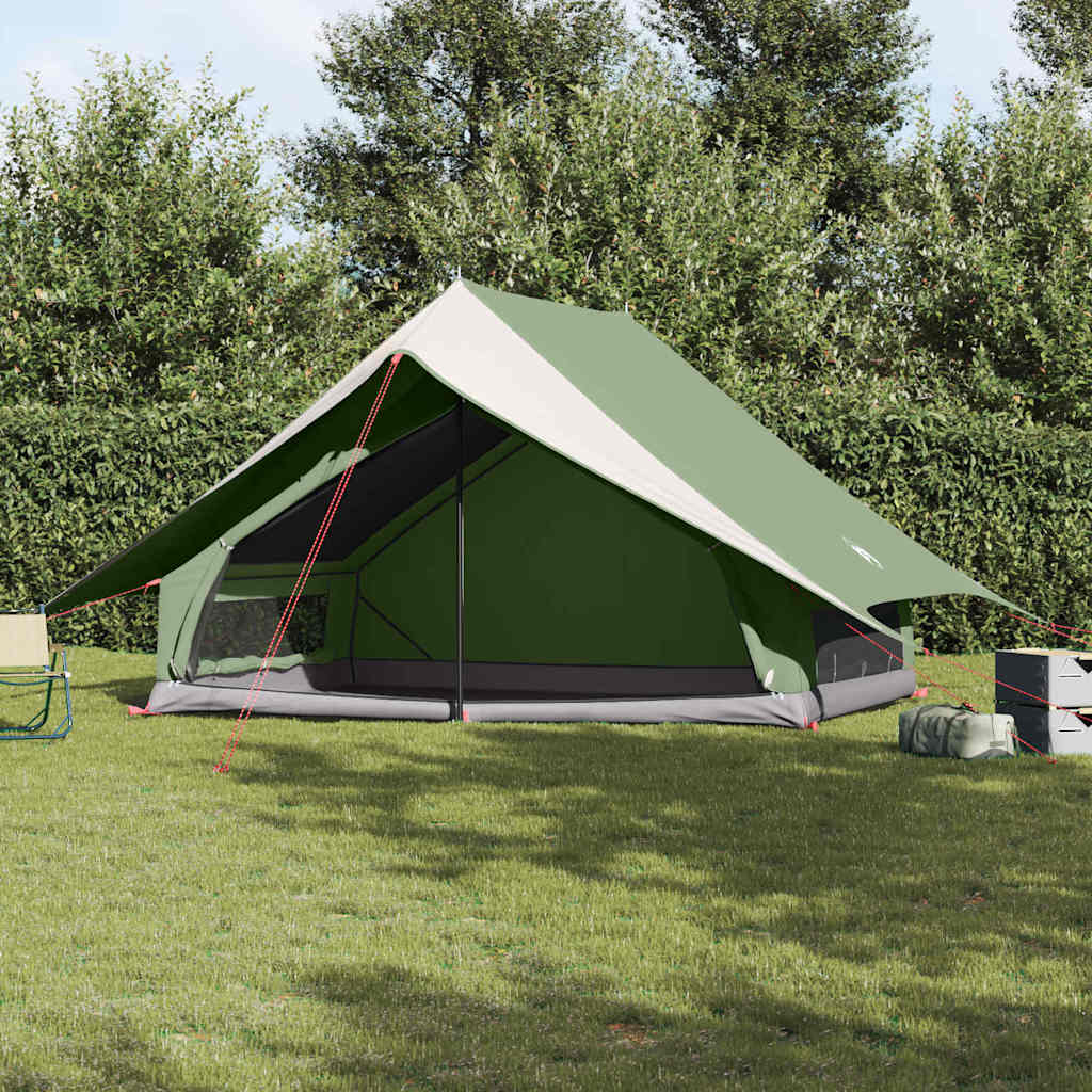Family Tent with Roof Green and White 315 X 286 X 200 Cm