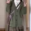 Plus Size Loose Mid-length Pocket Sweater Jacket Lazy Style Korean V-neck Knitted Cardigan Women Autumn