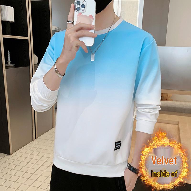 Hanorac cu glugă bărbătesc Woodpecker - Gradient, Ușor, pentru Primăvară/Toamnă, Gât rotund, Mânecă lungă