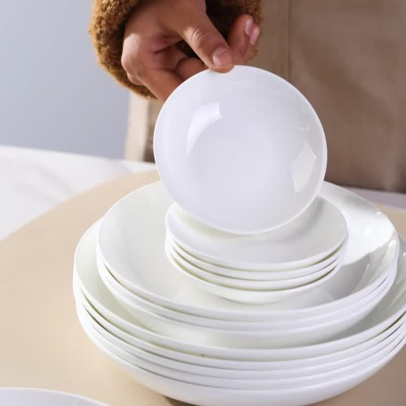 Hao Ya Pure White Ceramic Dipping Dish Set