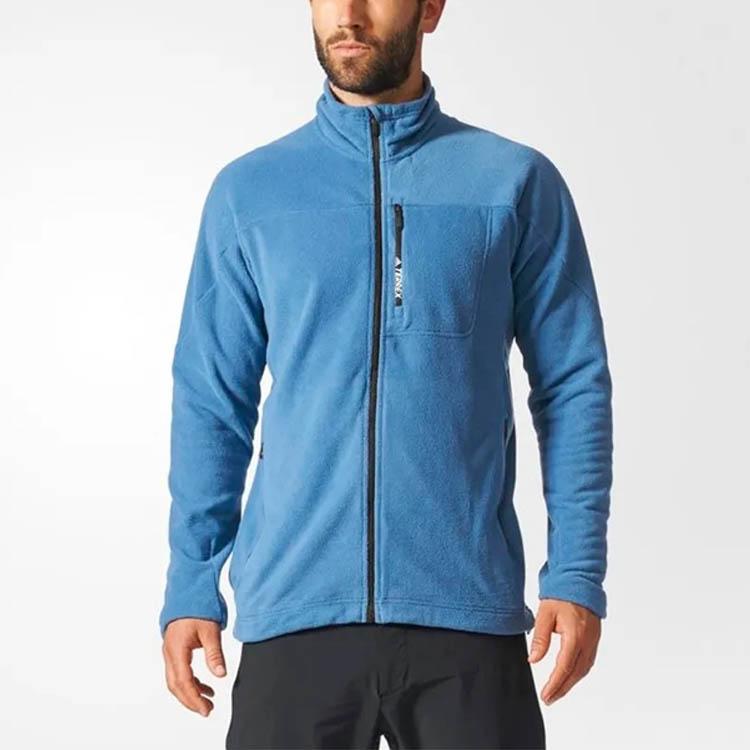 Adidas Casual Sports Fleece Stand Collar Slim Fit Jacket Men Jackets Blue BP9686