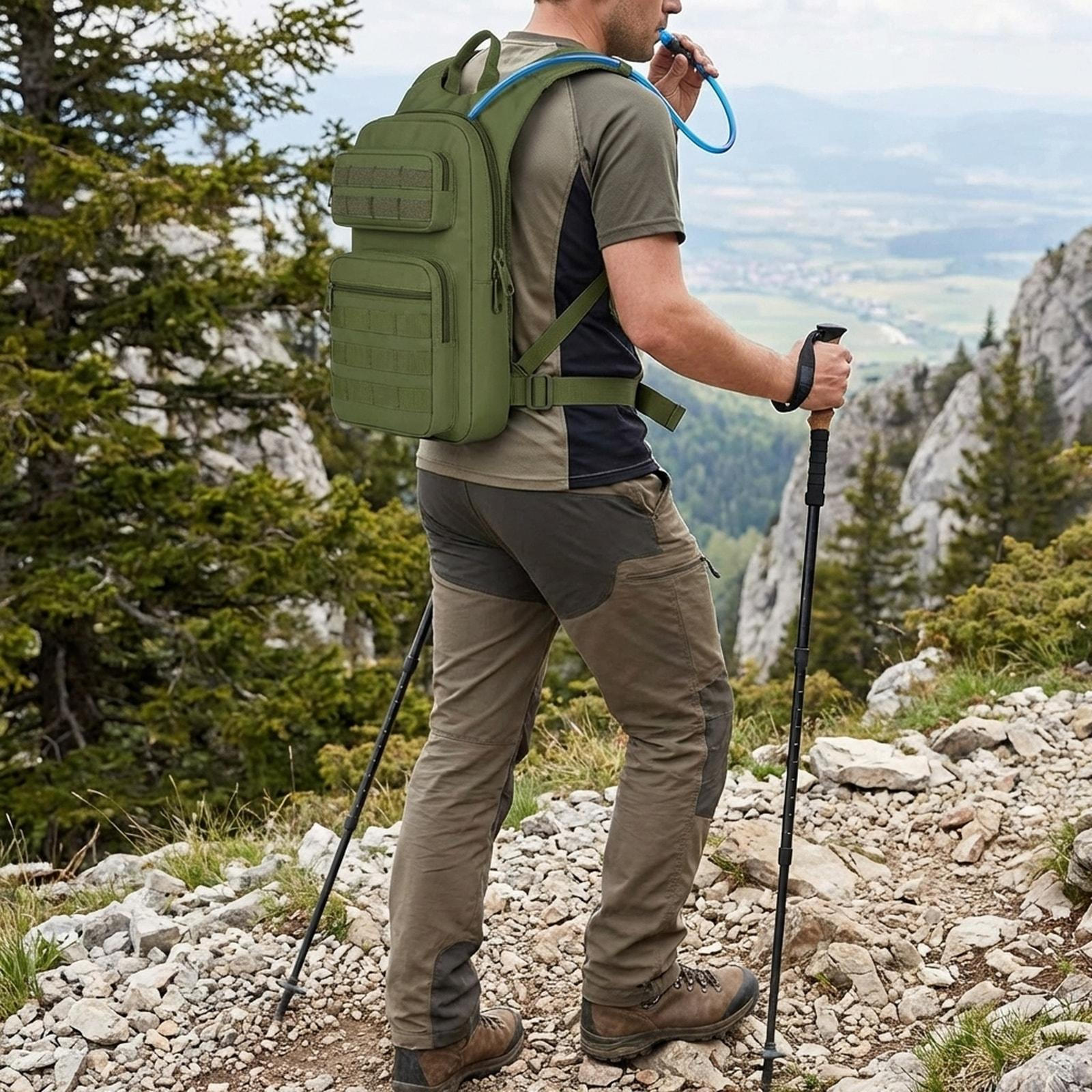 

Rucksack Water Bladder Bag Backpack for Climbing Skiing Jogging Fitness зелений