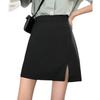 Women's Skirt Summer Anti-Exposure Short Skirt High Waist Plus Size Slimming Split A-Line Skirt Academic Black Pencil Skirt Trendy